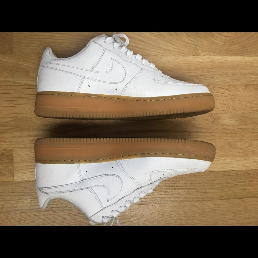 Nike Air Force 1 white-gum light brown, size 9